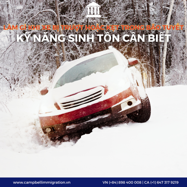 LÀM GÌ KHI XE BỊ TRƯỢT HOẶC KẸT TRONG BÃO TUYẾT – KỸ NĂNG SINH TỒN CẦN BIẾT