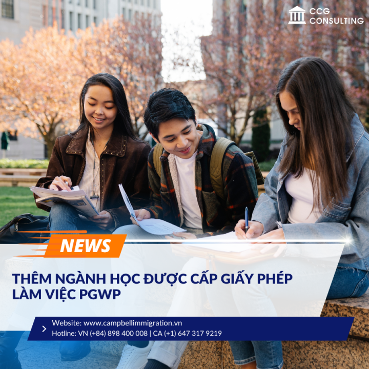 CANADA THÊM NGÀNH HỌC ĐƯỢC CẤP GIẤY PHÉP LÀM VIỆC PGWP