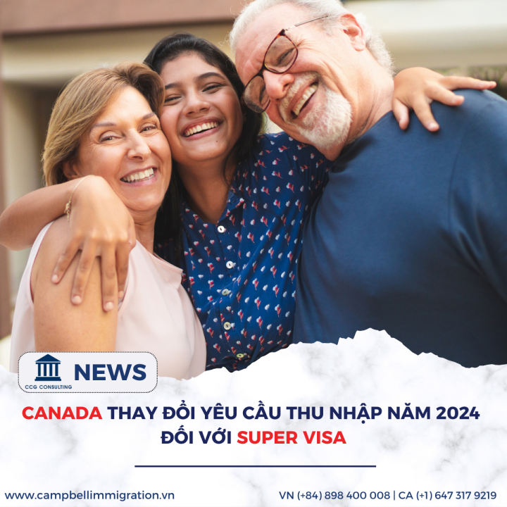 CANADA THAY ĐỔI YÊU CẦU THU NHẬP NĂM 2024 ĐỐI VỚI SUPER VISA