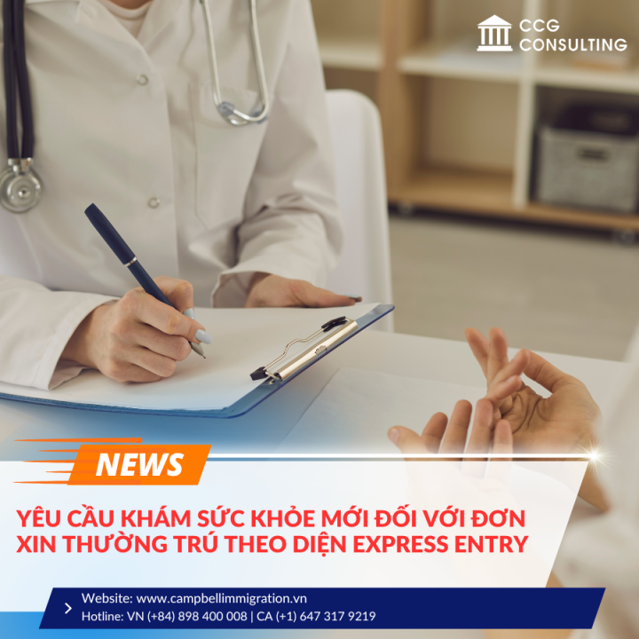 YÊU CẦU KHÁM SỨC KHỎE MỚI ĐỐI VỚI ĐƠN XIN THƯỜNG TRÚ THEO DIỆN EXPRESS ENTRY